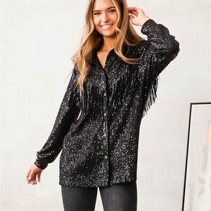 Sequin Fringe Jacket
BLUE B buckle! NWT